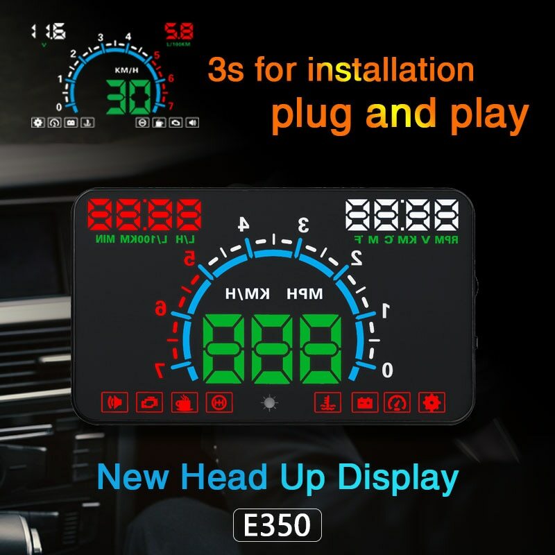 5.8'' E350 Car OBD2 Display HUD Head Up Display Projector Warning Speedometer