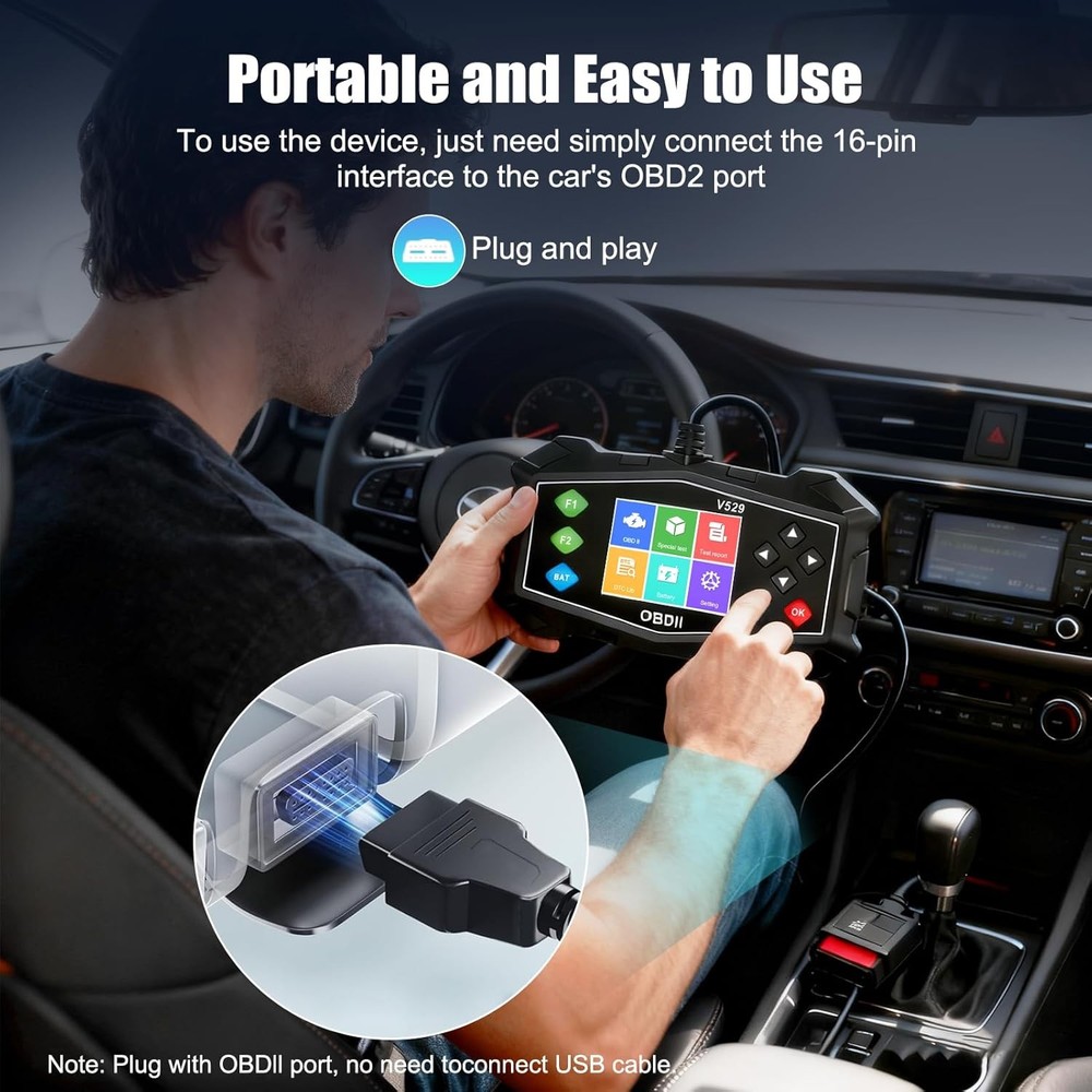 OBD2 Scanner Diagnostic Code Reader,Automotive OBD II Engine Light,Battery Teste