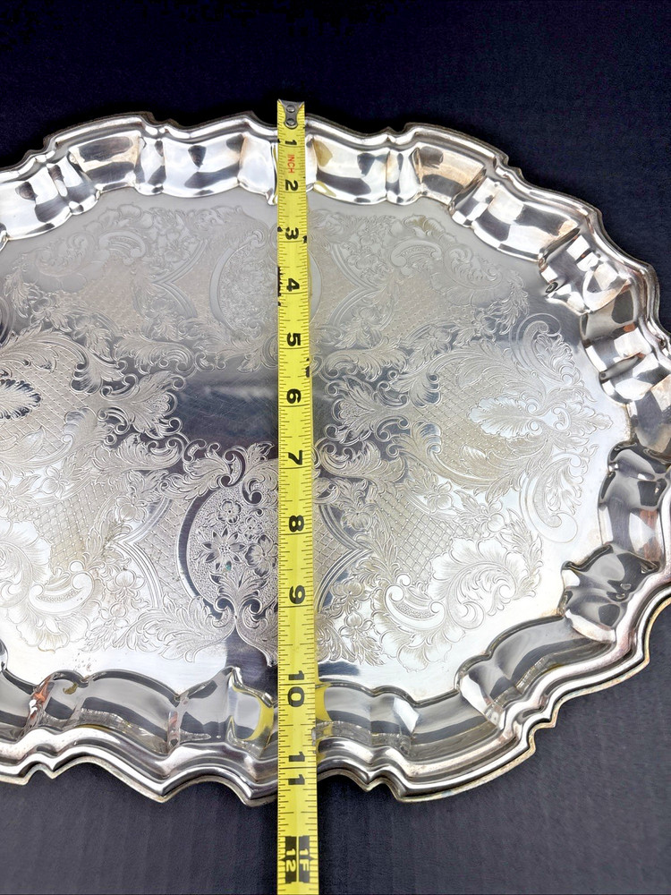 Vintage W&S Blackinton Oval Footed Silver Serving Tray 14 x 11" ~ FREE SHIPPING