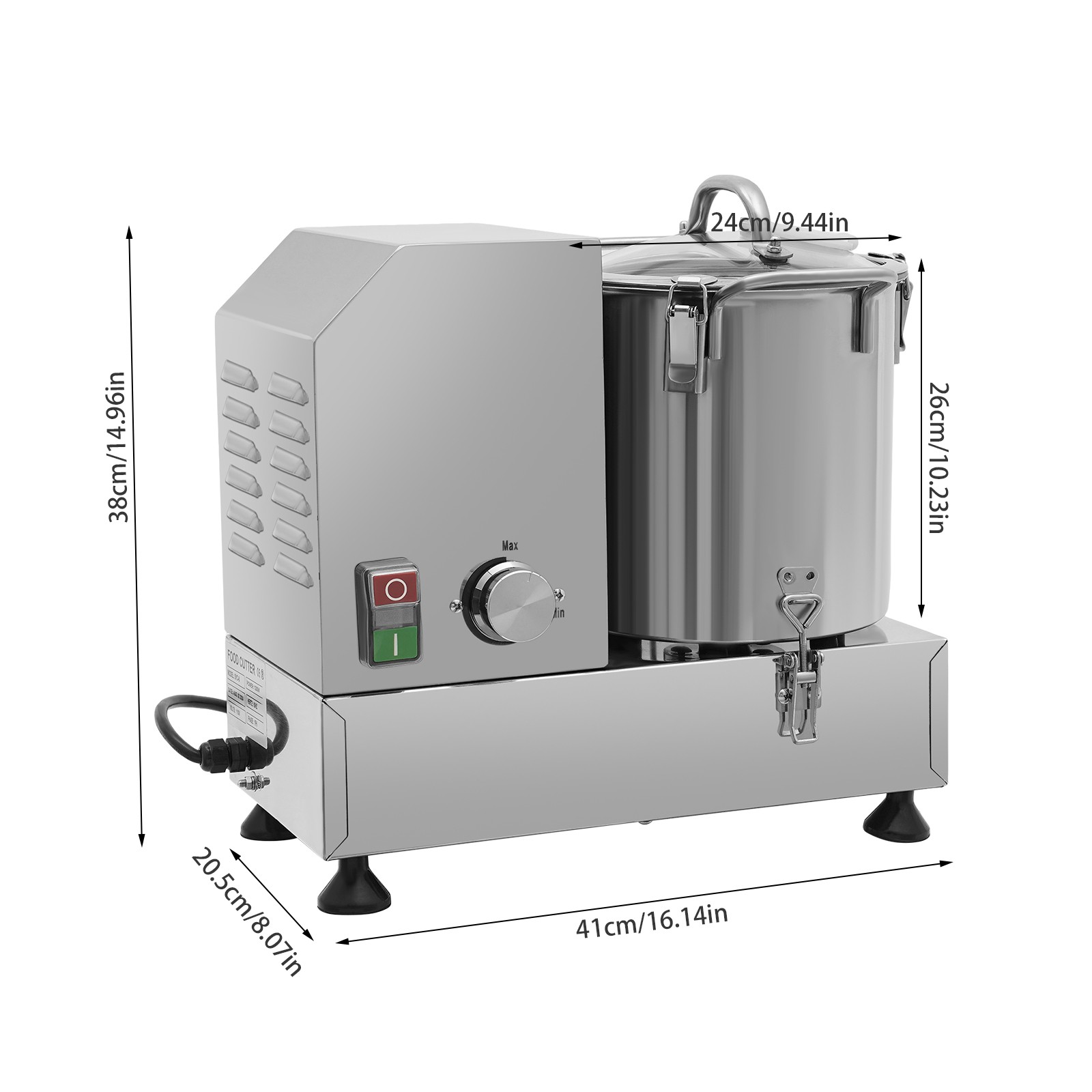 6L Commercial Food Processor 1200W Stainless Steel Vegetable Meat Chopper