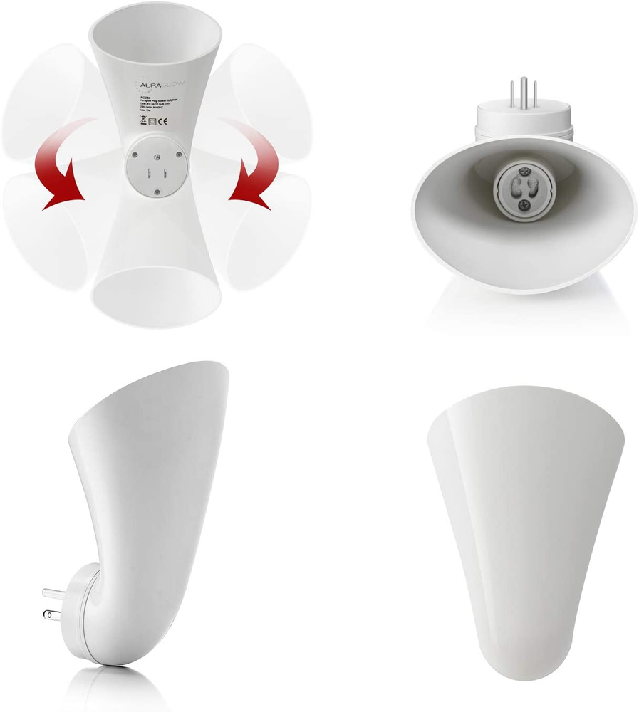 AURAGLOW Plugin GU10 Spotlight Uplighter Wall Sconce Wash Light Plug Socket Outl