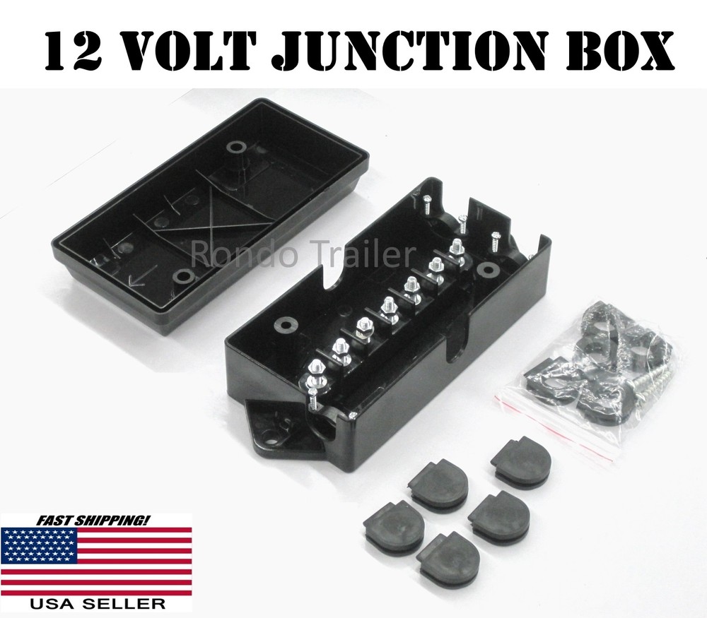 12 Volt Junction box 7 studs weather-proof for Trailer or Camper