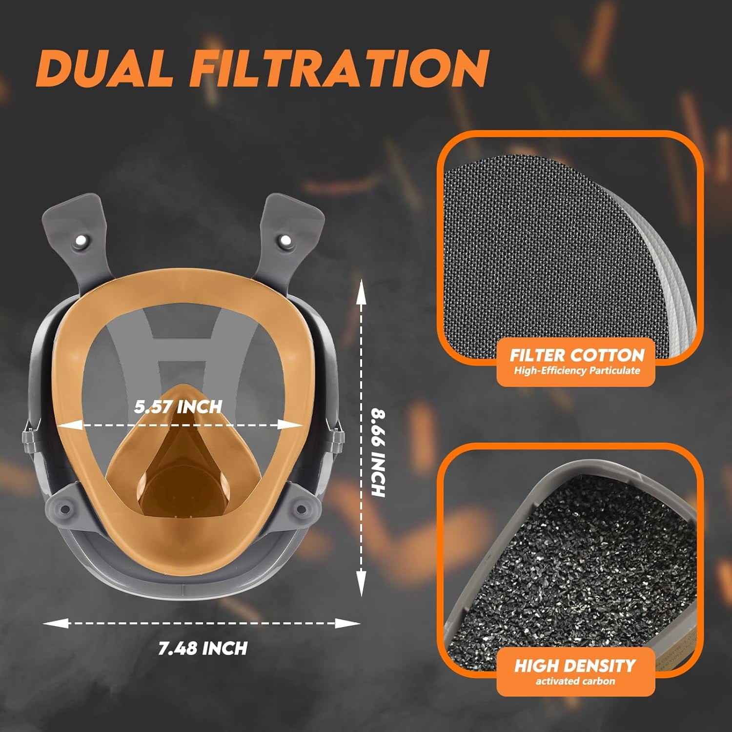 Full Face Gas Mask Painting Spraying Respirator w/Filters for 6800 Facepiece USA