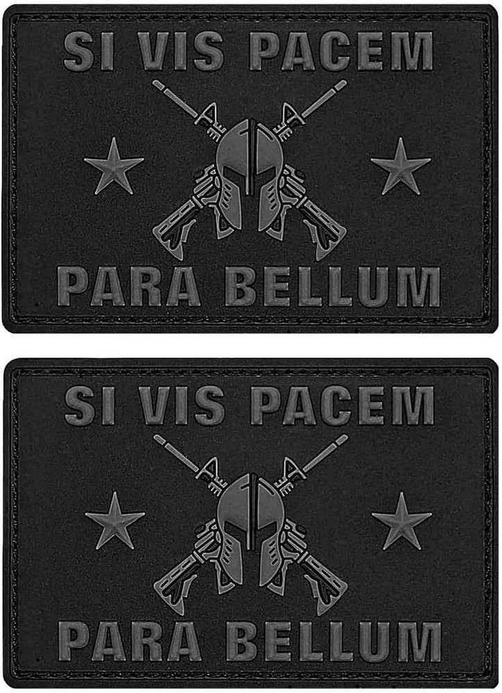 SI VIS Pacem para Bellum Tactical PVC Rubber Patch | 2PC  PVC HOOK 3"X2"