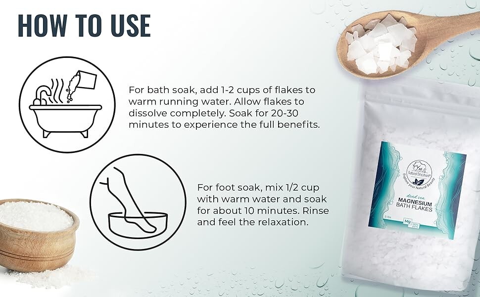 Natural Elephant Dead Sea Magnesium Bath Flakes 4 oz (113g)