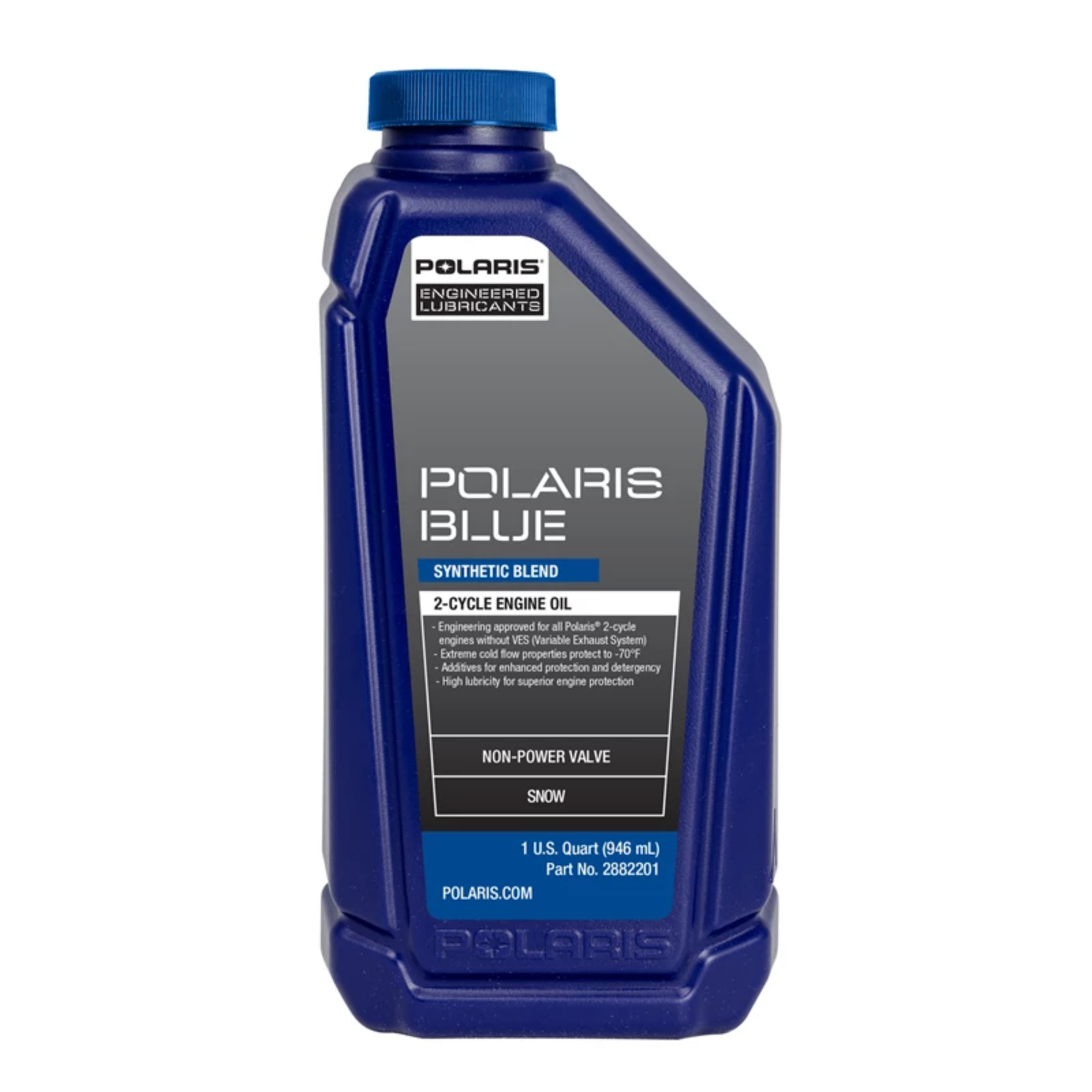 Polaris Snowmobile New OEM Blue Synthetic Blend 2-Cycle Oil, 2-Stroke, 2882201