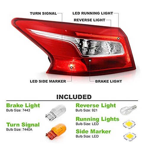 Tail Light Assembly Left Side Replacement for Sentra 2016-2018 Tail Light