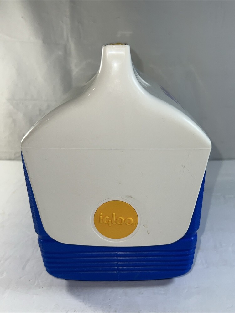 Vintage Blue & White Mini Mate Cooler By Igloo With Push Button Open