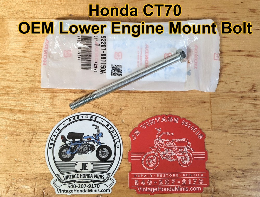 Hardware - OEM Honda Lower Engine Mount Bolt - Honda CT70 Mini Trail