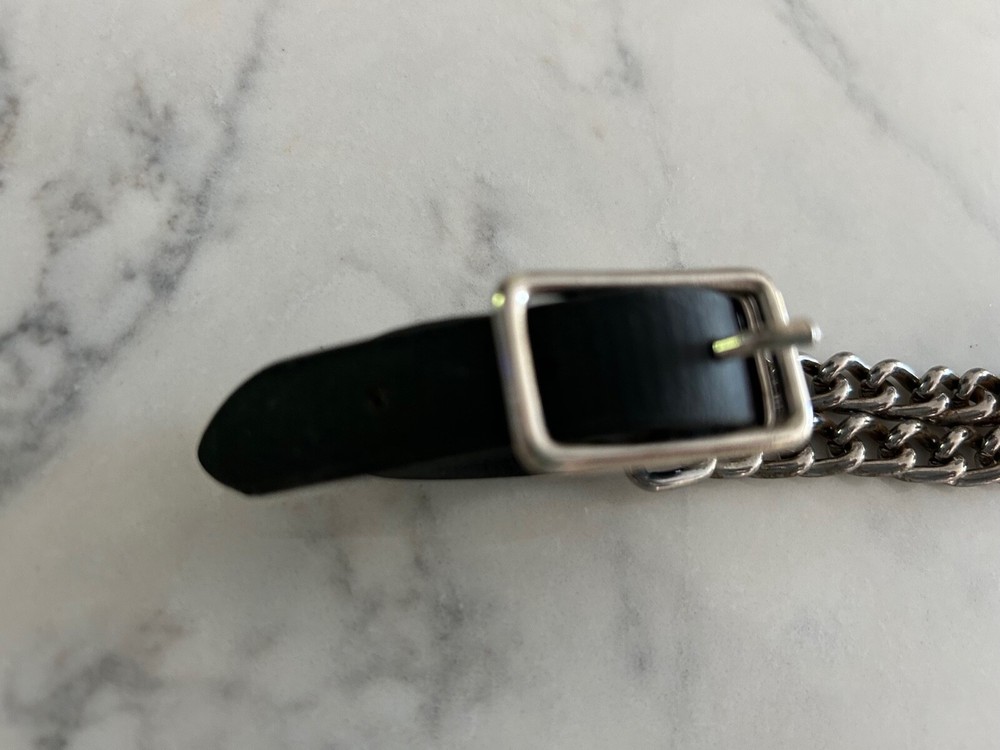 4″ CHROME PLATED BIOTHANE DOUBLE FLAT CURB CHAIN BLACK