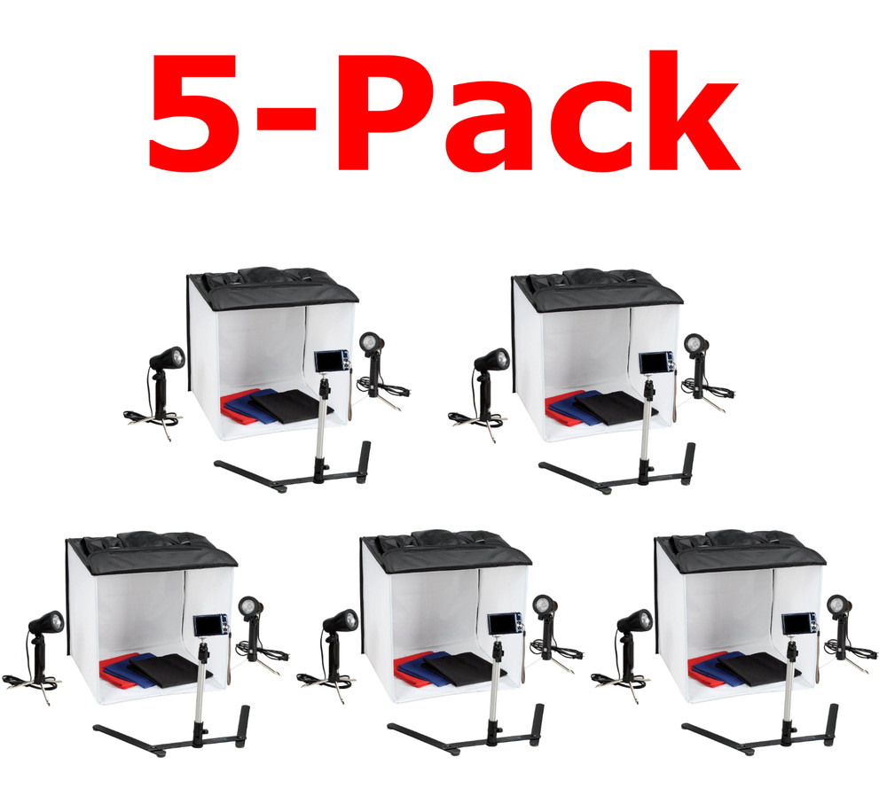 5 Pack - Extra Large Photo Studio Box Portable Web Light Kit 24X24X24