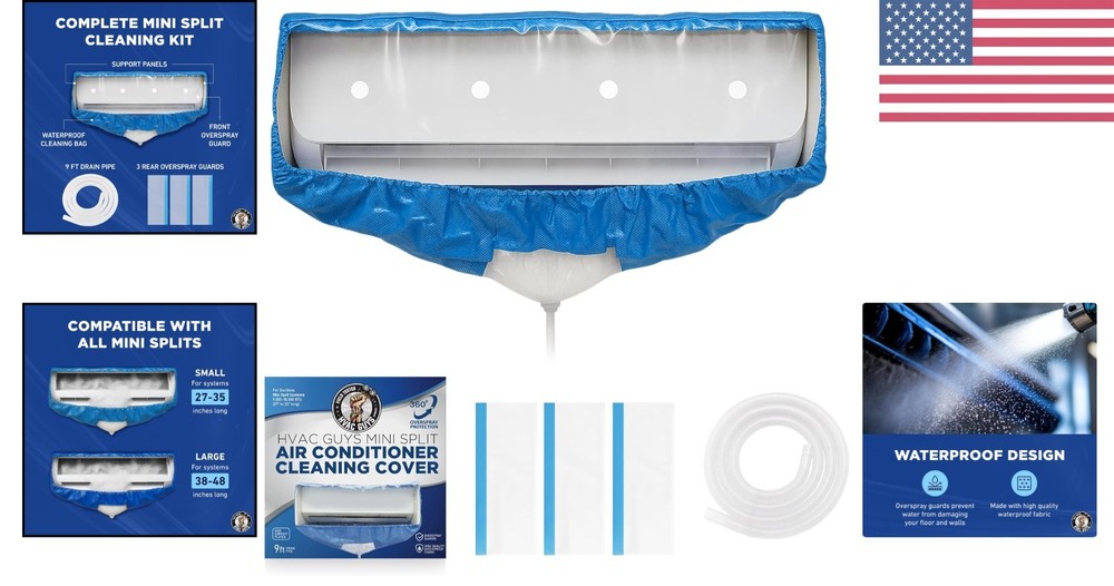 Effortless Cleaning for Mini Split Systems | 360 Waterproof Cover & Drain Kit