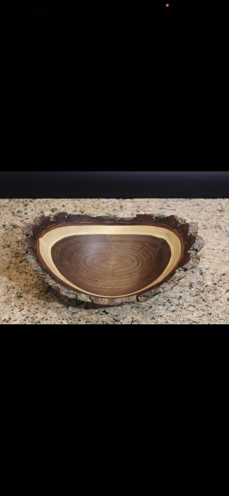 Live edge black walnut artisan bowl.