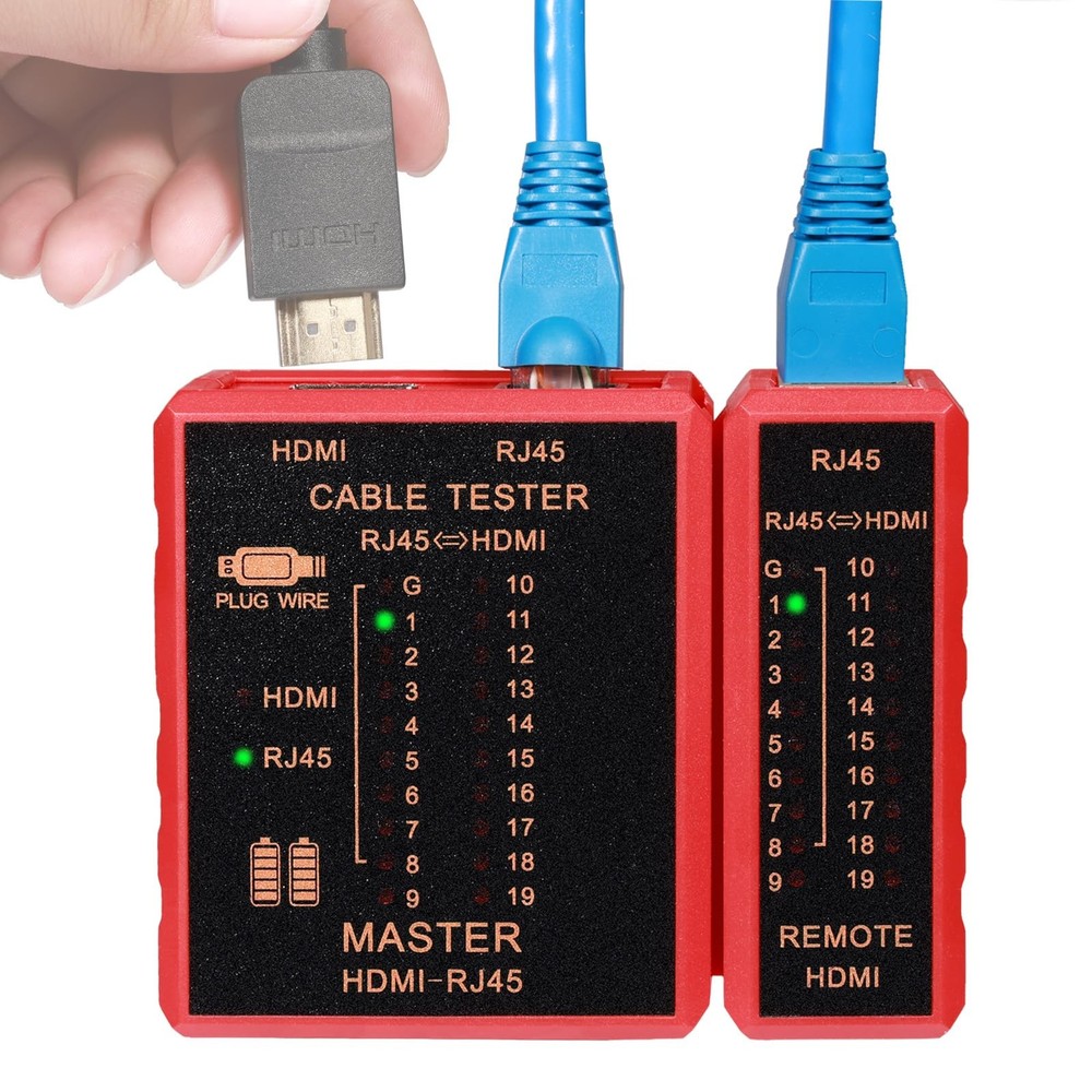 HDMI Tester Portable High Definition Network Cable Red and Black