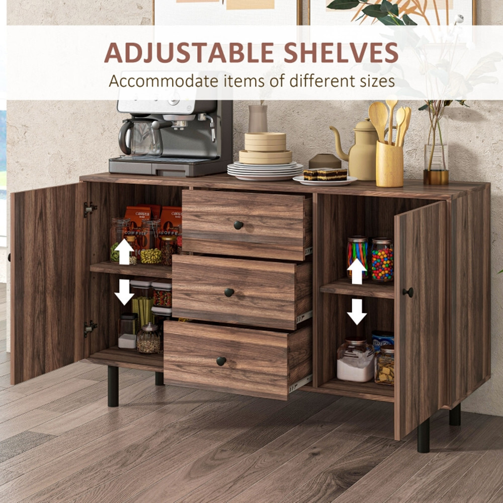 Particleboard Steel Storage Cabinet Rustic Brown