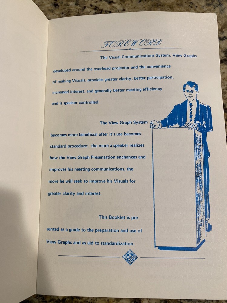 Vintage Viewgraph presentation standards instructions for overhead projector