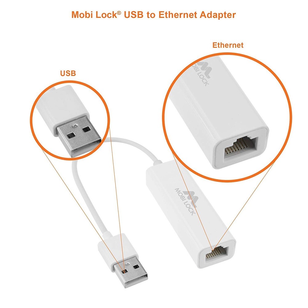 USB Ethernet LAN Network Adapter Compatible with Laptops and All USB 2.0 Comp...