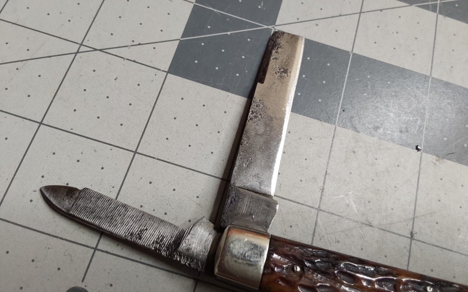 WWI US Navy Cattaraugus Sailors Rope 2 Blade Folding Knife