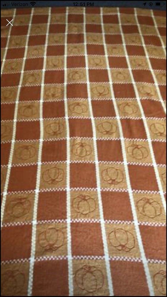Fall Pumpkin Cotton Rectangular Woven Tablecloth 96” x 58”