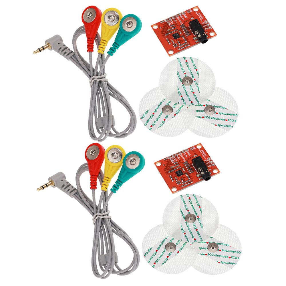 2 Kit Single Lead AD8232 Double Poles Pulse Heart Rate Monitor ECG Sensor Module