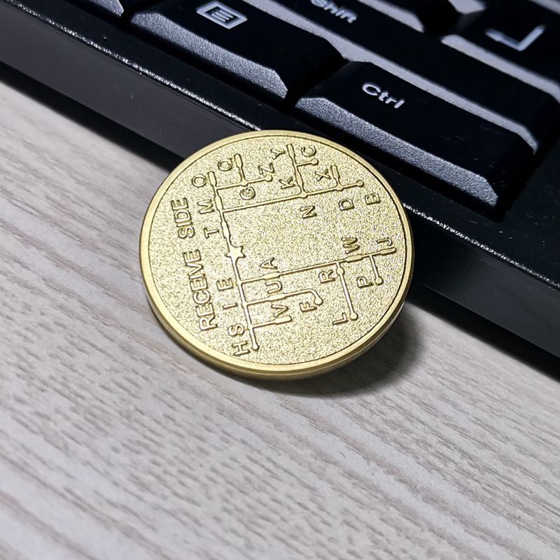 CW Morse Code Decoder Chart Medal Commemorative Bronze Alloy Steel Coin Gift