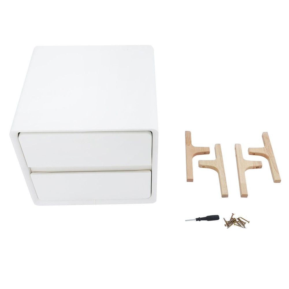 Bedside Table, Storage Bedside Table, Small Bedside Table with 2 Drawers