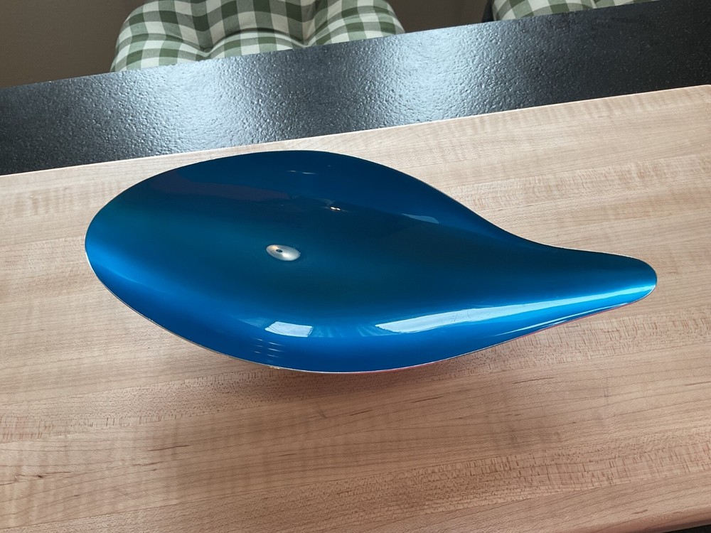 Vintage Reed & Barton Blue Enamel Dish Silverplate