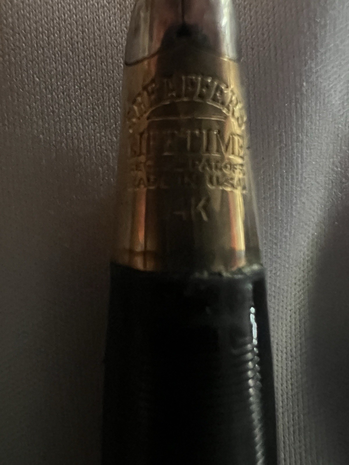 Vintage W.A. Sheaffer Pen Co. Black Fountain Pen W/ 14k Gold Nib Lifetime