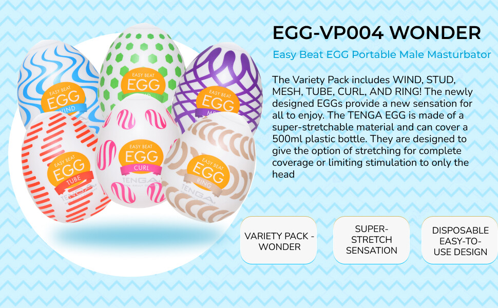 TENGA EGG Variety Disposable Male Masturbator/Stroker 6pc Set NIB NWT
