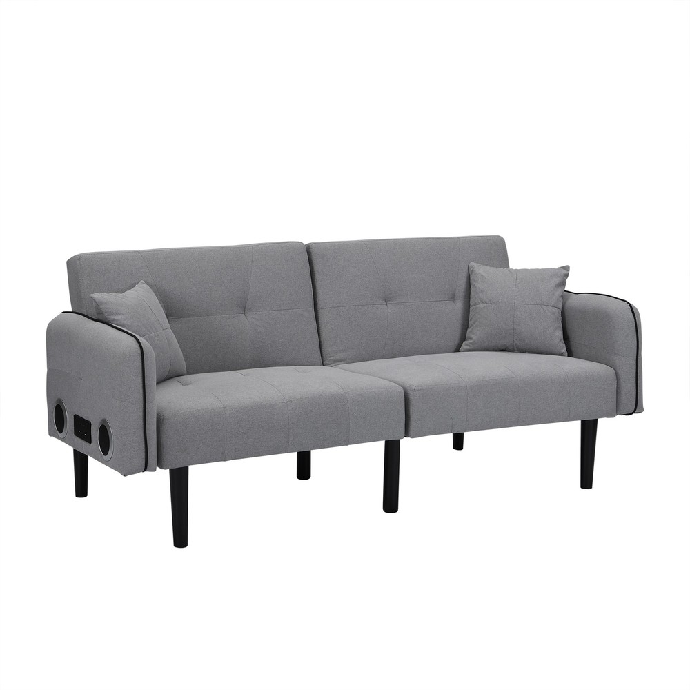 Folding Ottoman Sofa Bed with stereo (Gray)|Gray