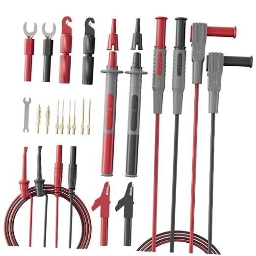 25-Piece Silicone Multimeter Test Lead & Back Probe Kit - Premium Modular Volt