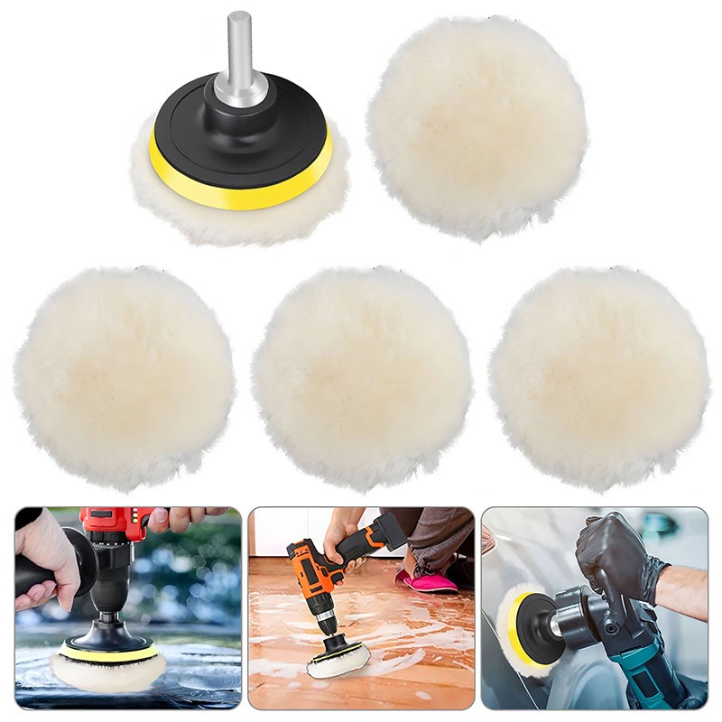 7PCS 3 Inch Car Polishing Buffing Pads Kit for Drill Sponge Waxing Foam Polisher