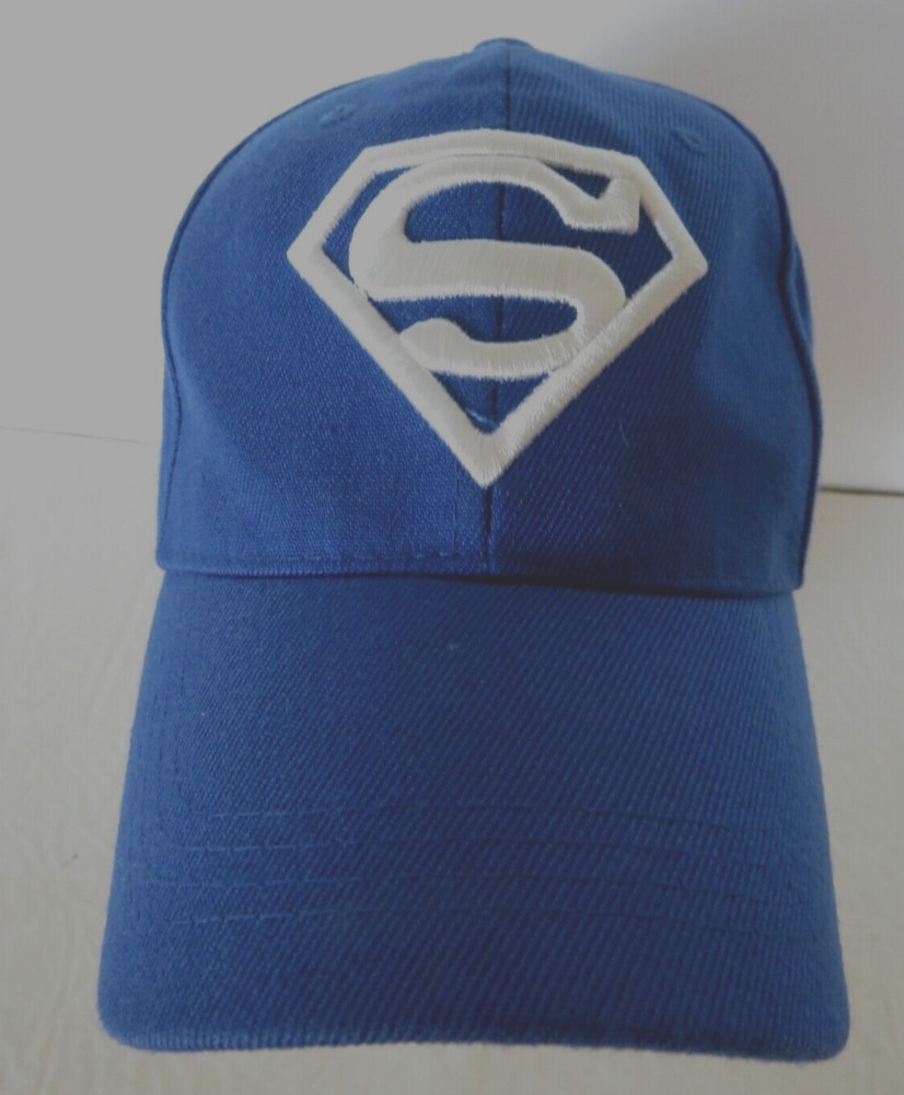 Superman Amoll Comics Hat Cap OSFM Adjustable Strap Flexfit Blue White Logo