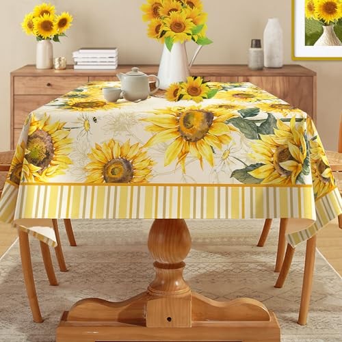 Spring Tablecloth 60x84 Inch Rectangle 60" x 84" (Rectangular) Sunflower