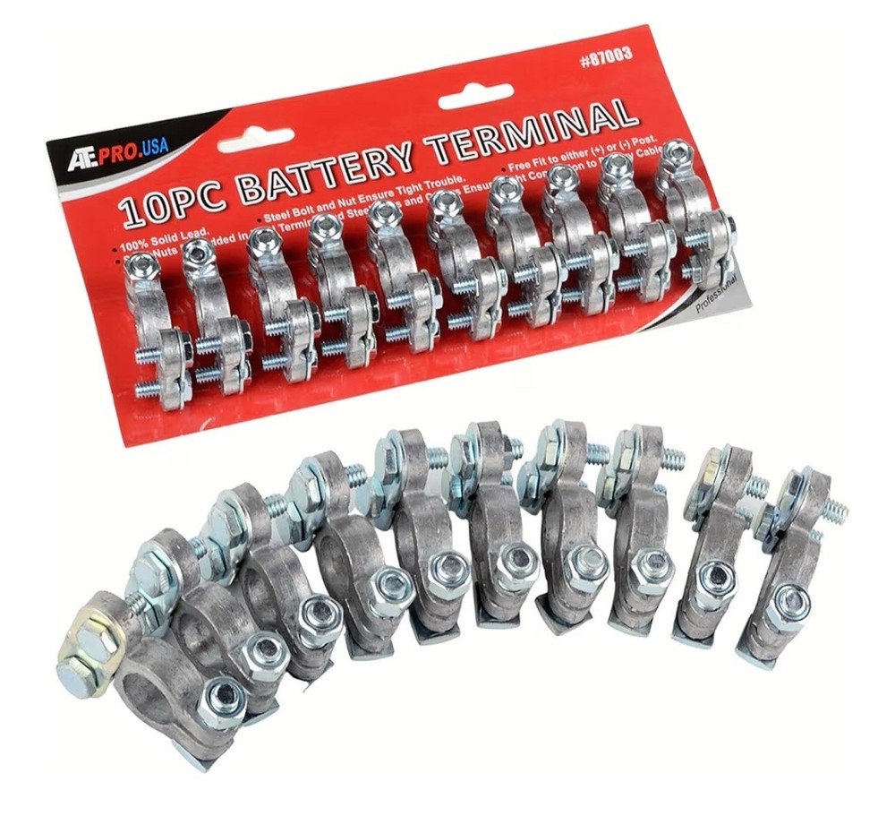 10pc Professional Heavy Duty Top Post Replacement Battery Terminals