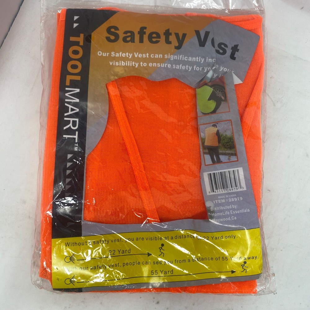 Tool Mart Flourescent Thin Mesh Safety Vest 28979 Orange
