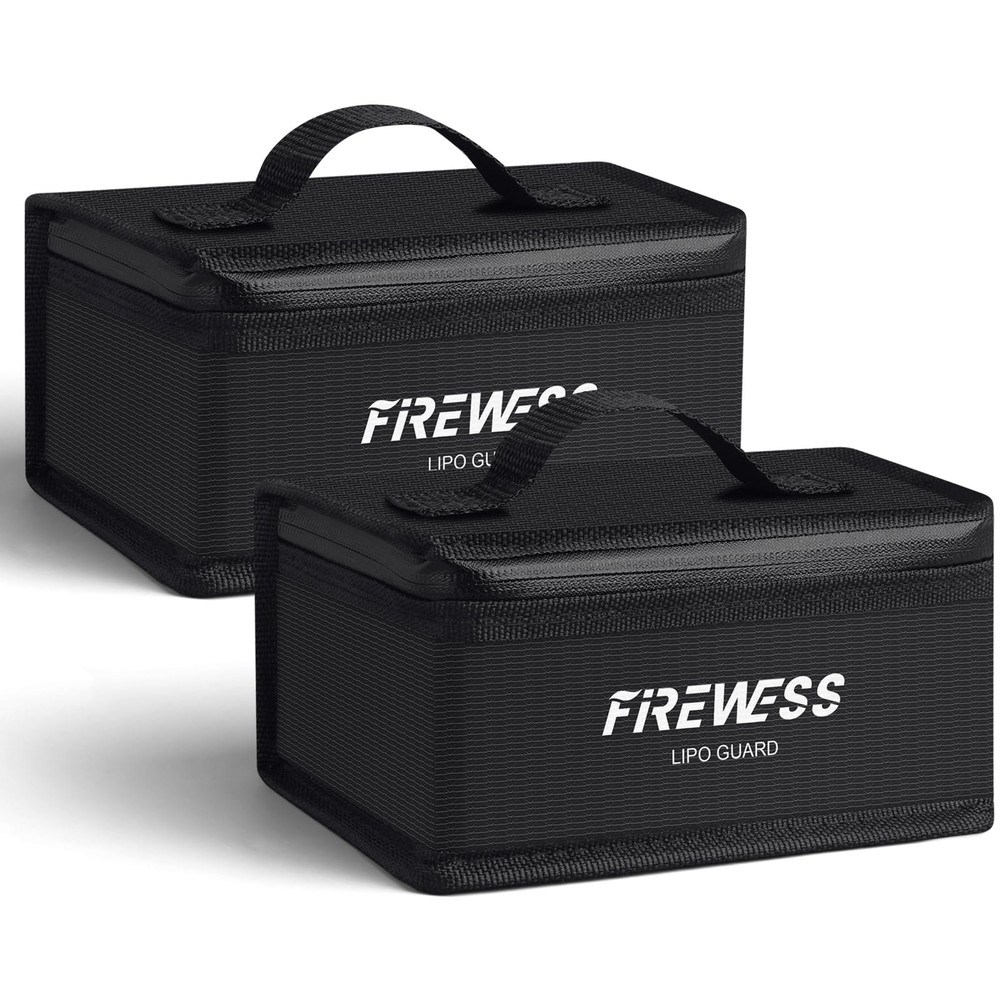 2 Pack Lipo Safe Bag Fireproof, lithium battery bag fireproof and Explosionpr...