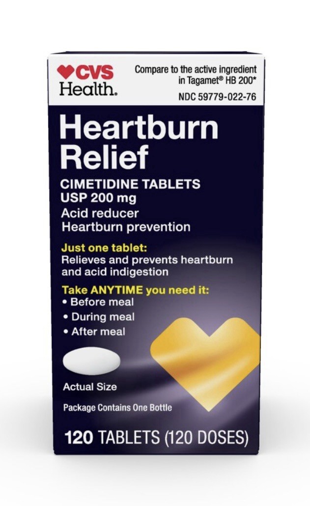 (2) CVS Health Heartburn Relief 200mg (240) Tablets Total EXP 03/26 Cimetidine