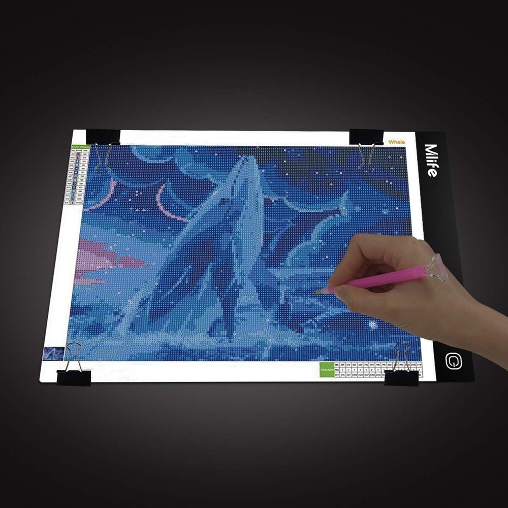 Mlife A4 LED Light Pad - Diamond Art Box Tracing Board with White