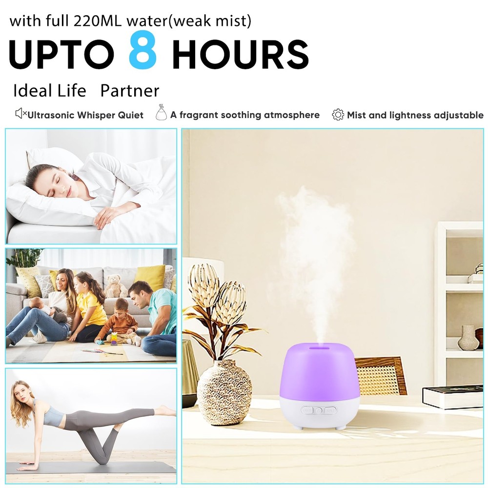 HAPPTWS 220ml Essential Oil Diffuser, Upgraded Diffusers for Whiet - 3