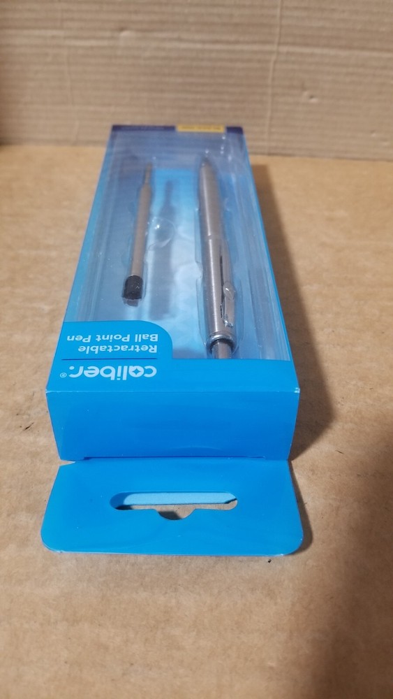 Caliber Retractable Medium Point Black ink BallPoint Pen & Refill, Damaged pack