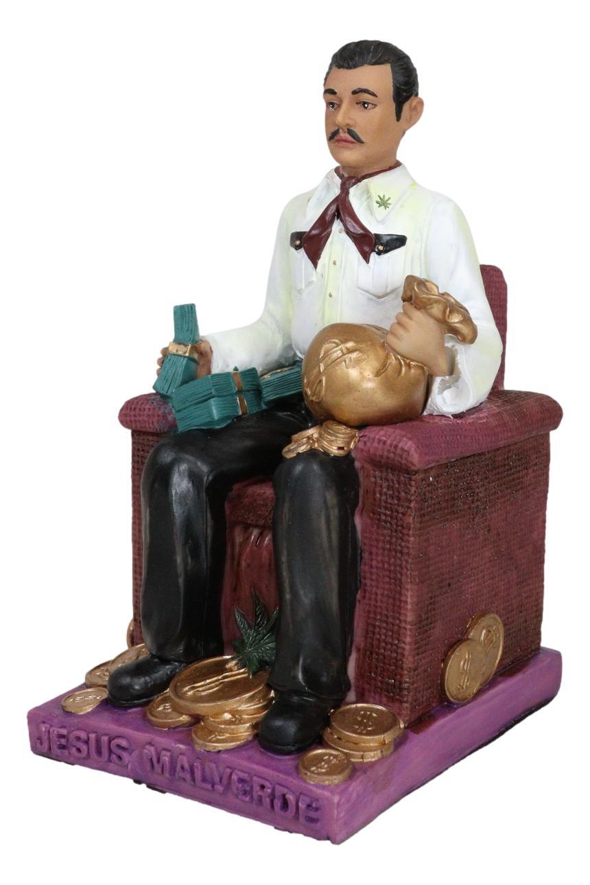 Ebros Jesus Malverde Statue Angel Of The Poor Sinaloa Figurine 6.25"Tall