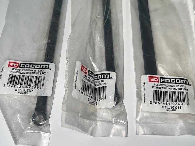 NEW Facom 6pc Set 15° Offset LONG-REACH Thin Wall Box End Metric Wrenches