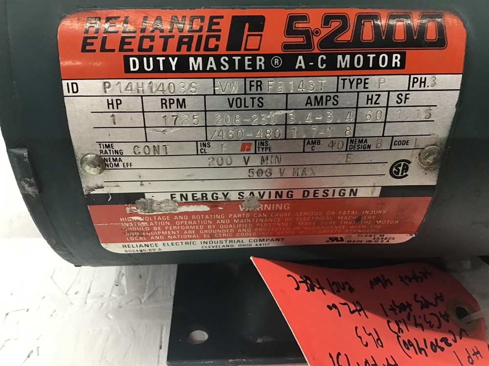 Reliance P14H1403S AC Motor