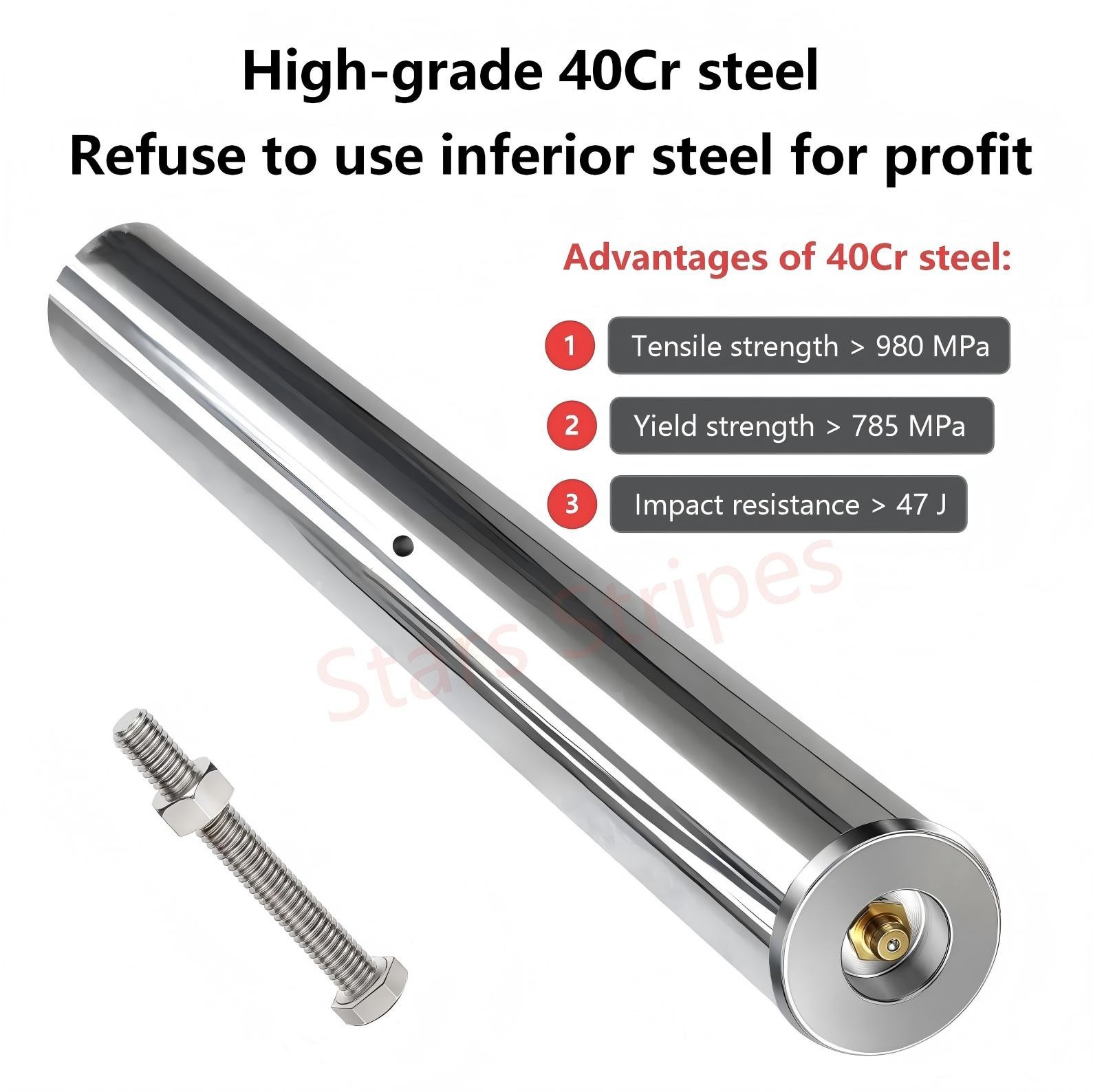 2PaiNew upgraded Excavator Universal Bucket Pin 45mm X 330mm， With grease nipple