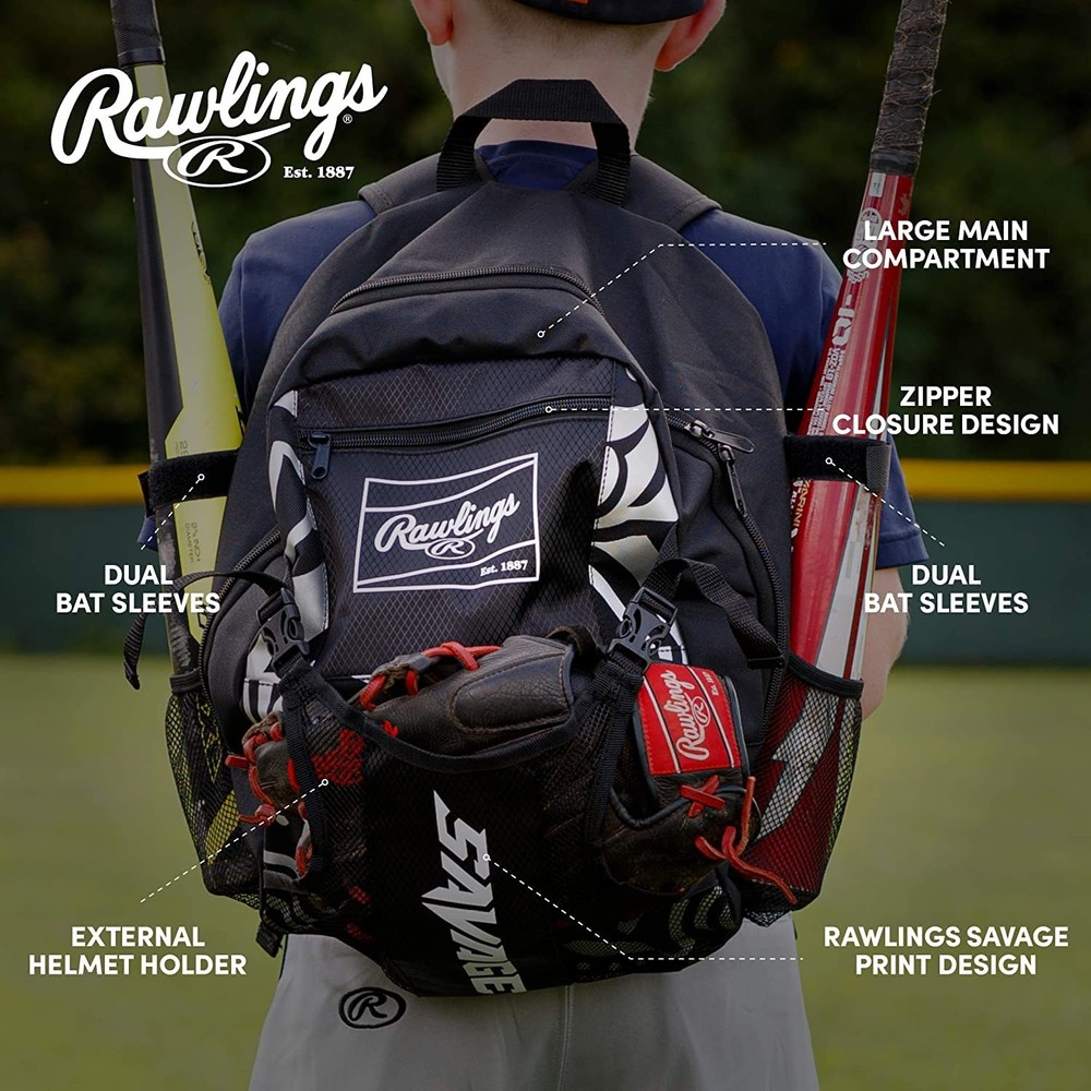 | SAVAGE Backpack Equipment Bag | T-/ Baseball / Softball | Black