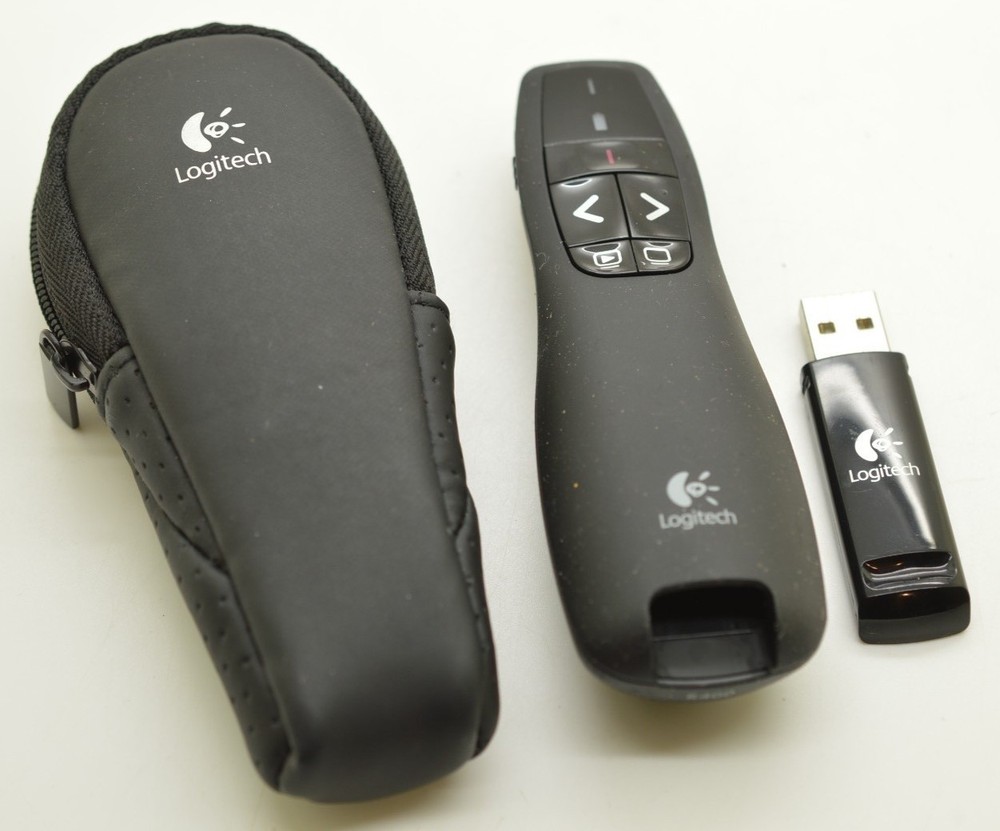 Logitech R400 USB Wireless Presentation Pointer Laser w/ Case TESTED WORKS!
