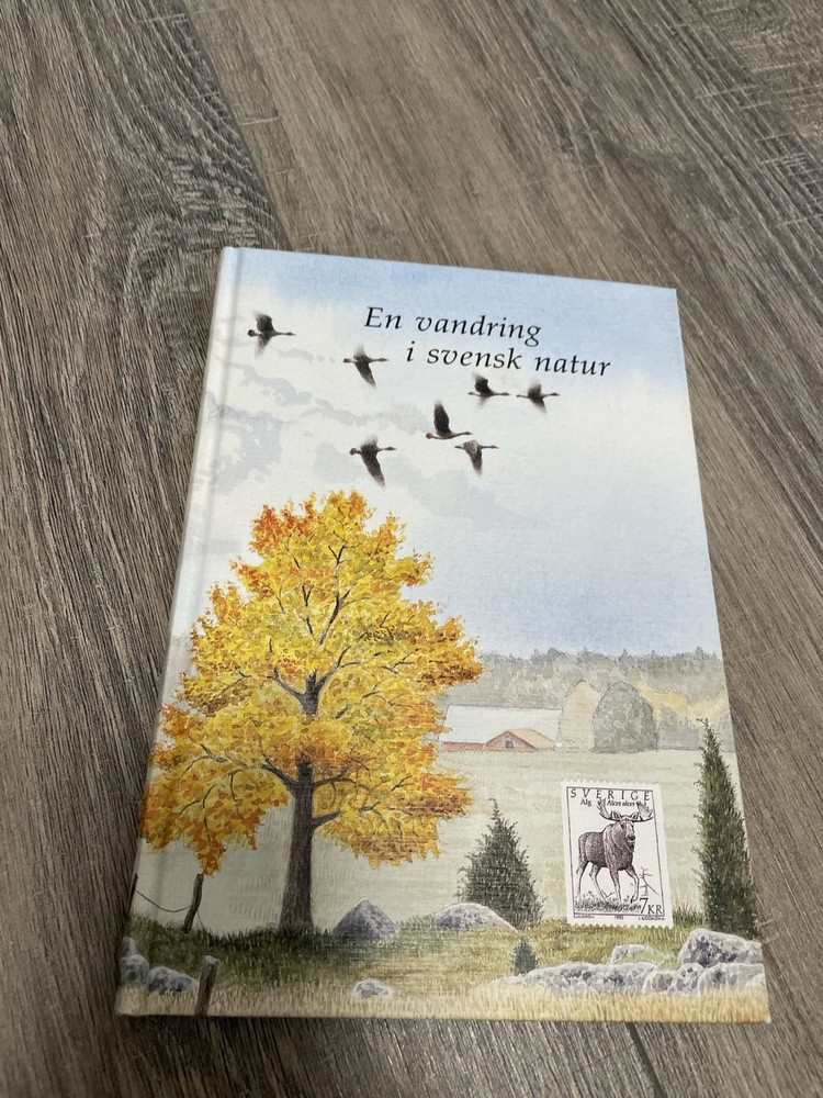 992 En Vandring i Svensk Natur Swedish Stamp Book COMPLETE w/ Original Stamps HC