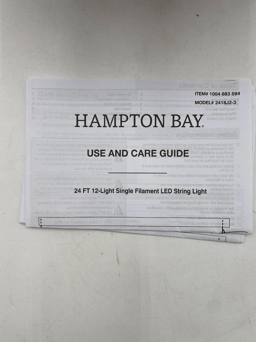 HAMPTON BAY 24 ft Commercial Grade Shatterproof Filament String Lights
