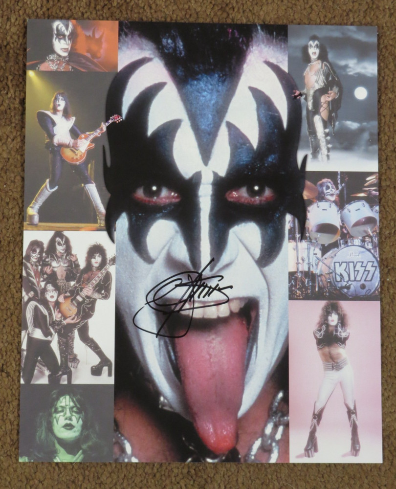 KISS OFFICIAL GENE SIMMONS AUTOGRAPH BUTTERFIELDS 8X10 PHOTO 2000